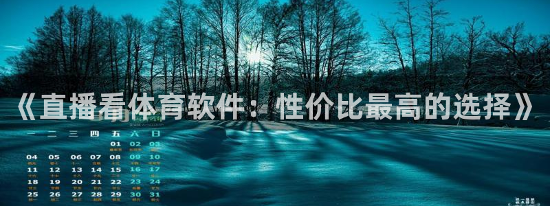 《直播看体育软件：性价比最高的选择》
